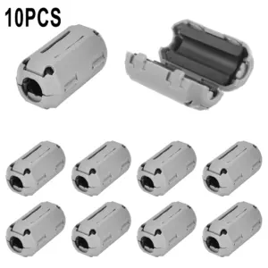 10Pc 5mm Toroidal Core Ferrite Bead Clip Choke EMI RFI Noise Filter Clip Noise Suppressor Filter Ring For USB/Video Cable Power