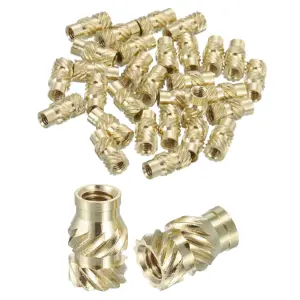 Uxcell 50pcs M3 M4 Thread Knurled Insert Nuts Brass Heat Set Insert Nuts for 3D Printing Injection Molding