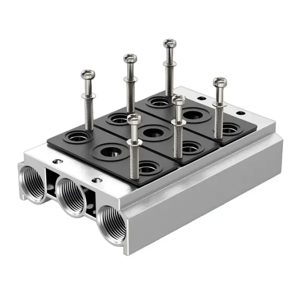 100M 200M 300M 400M Manifold Suitable For 4V110 4V210 4V310 4V410 Pneumatic Solenoid Valve Exhaust Plate Base With Gasket Screw
