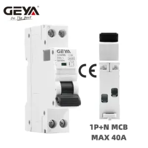GEYA 1P+N MCB 18mm Mini Circuit Breaker MCB 6A 10A 16A 20A 25A 32A 40A 230V AC Circuit Breaker 6KA C Curve  B Curve