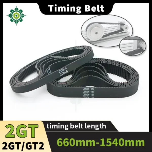 2GT Timing Belt Length 660mm-1540mm GT2 Belt Width 6mm 2GT Belt for 3D Printer Belt 15mm Rubber Loop Belt 10mm GT2 Timing Belt