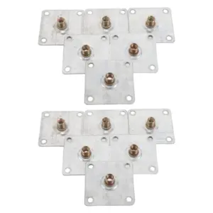 12Pcs Furniture Leg Attachment Plates Flat Fixing Brace Brackets 2.36x2.36 Metal Hardware Sofa Bed Repair Parts Accessories