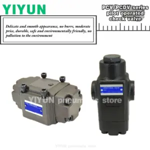 PCV,PCDV-G03,G06,T03,T06,G10,T10-05,50-E,ET-20 YIYUN pneumatic element pilot operated check valve PCV PCDV series