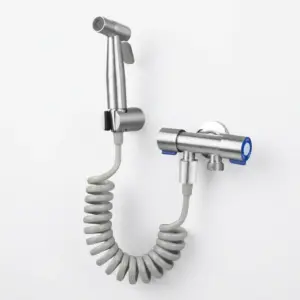 Stainless Steel High Pressure Handheld Shower Kit with 4.8-Inch Hose And Wall Bracket for Bathroom Cleaning Spray Gun