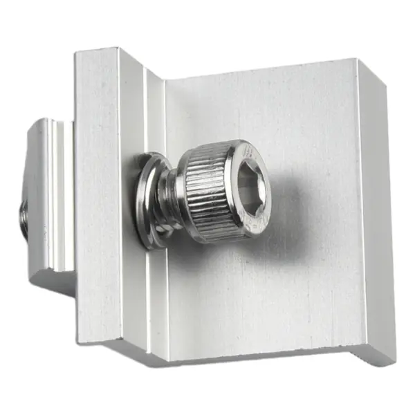 Reliable Solar Panel Rail Bracket Mounting End Clamp  Made of Aluminum for Superior Performance  Includes Screws and Nuts