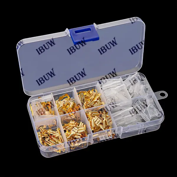 210PCS 2.8/4.8/6.3mm Wire Crimp Terminals Kit Insulated Sleeve Electrical Conector Box Copper Male Female Spade Connectors 6.3mm
