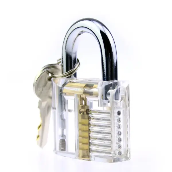 Locksmith Tools Transparent Lock Training Lock with Keys,Transparent Visible Structure Lock,LockPick Set for Beginner Practice