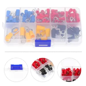 102Pcs Insulated Terminal Kit Ring Fork Hook Quick Disconnect Crimp Connectors for Auto Marine Electrical Projects Stable High
