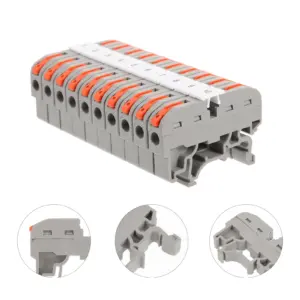 10Sets Press Type Din Rail Terminal Blocks Electrical Wire Connectors Fast Installation for Distribution Boxes