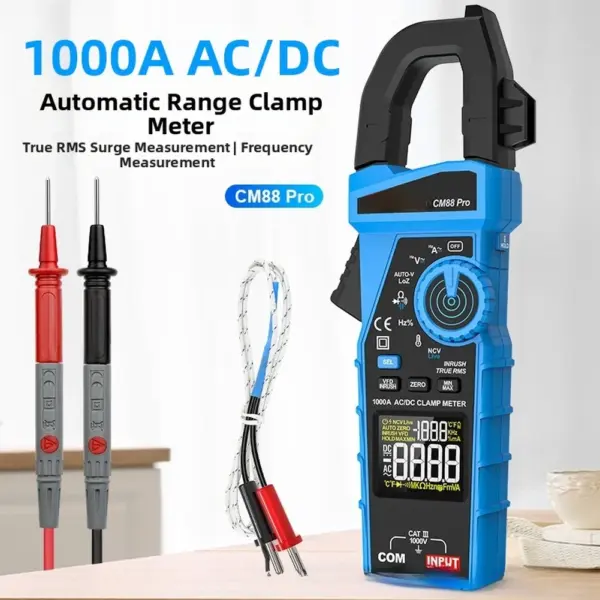 CM88pro Digital Display Clamp Meter 1000A DC True RMS Auto Range Non Contact Voltage Detector Multimeter For Electrical Repair