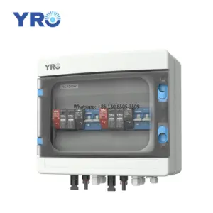 PV Combiner Box 2 String Solar DC 550V IP65 Junction Enclosure 2in 2out with DC Fuse MCB SPD