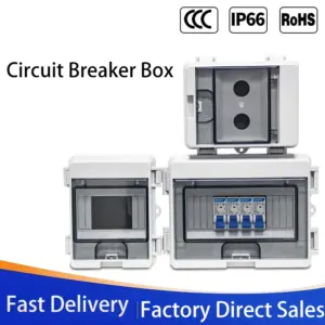HTD Series 5/8WAY Plastic Outdoor Electric IP65 Waterproof Distribution Box Flame Retardant Circuit Breaker Switch Junction Box