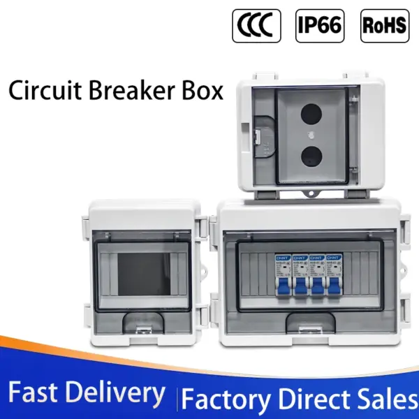 HTD Series 5/8WAY Plastic Outdoor Electric IP65 Waterproof Distribution Box Flame Retardant Circuit Breaker Switch Junction Box