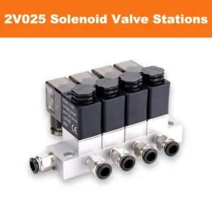 2V025-06 1/4" 12V 24V 220V AC/DC Single Coil Pilot-Operated Normally Closed Pneumatic Solenoid Valve 5/2 Way Electric Air Valve
