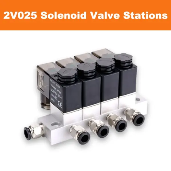 2V025-06 1/4" 12V 24V 220V AC/DC Single Coil Pilot-Operated Normally Closed Pneumatic Solenoid Valve 5/2 Way Electric Air Valve