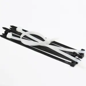 10*400/450/500/550/600/650mm 8.8mm Width Black White Self-Locking Nylon Plastic Ring Strap Wrap Ziptie Fasten Zip Ties Cable Tie