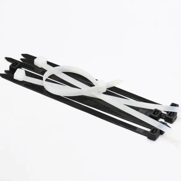 10*400/450/500/550/600/650mm 8.8mm Width Black White Self-Locking Nylon Plastic Ring Strap Wrap Ziptie Fasten Zip Ties Cable Tie