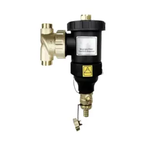 Magnetic filter dirt separator for heating boilers for hydronic underfloor heating boiler system
