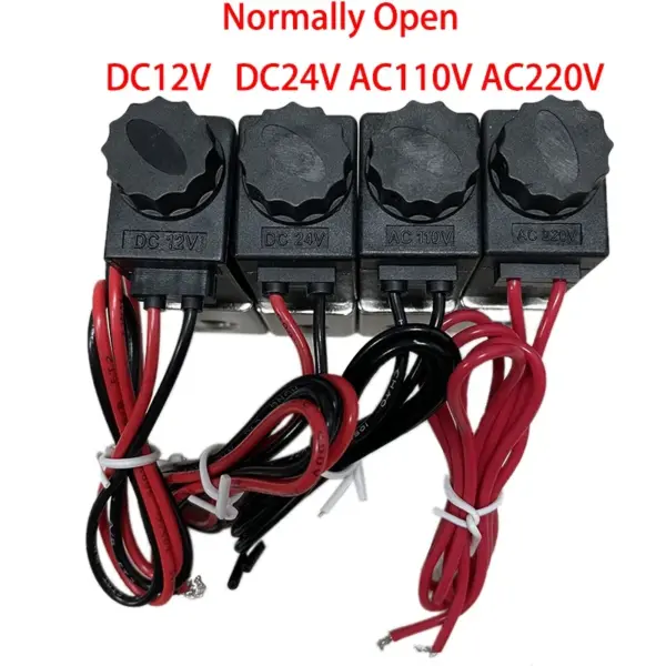 Normally Open DC12V DC24V AC110V AC220V Solenoid Valve 1/8" NPT Female Port 2 Way Direct-acting Pneumatic 1.2Mpa -10 to 80 °C