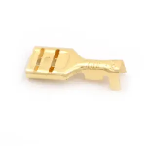 100 Pcs 6.3mm Gold Brass Car Speaker Female Spade Terminal Wire Connector