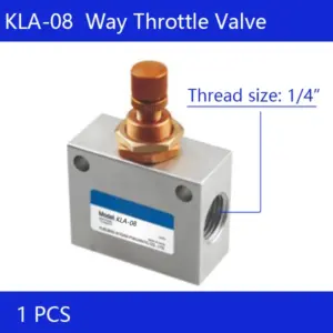 1 pcs KLA-08 1/4" Speed Control One-Way Throttle Pneumatic Flow Valve Silver Tone