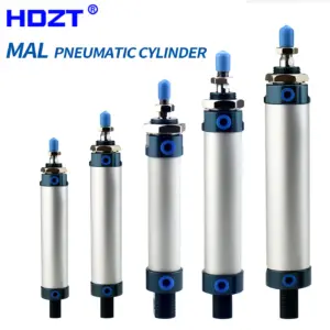 HDZT MAL Mini Pneumatic Air Cylinder Double Acting Aluminum Alloy Bore 16/20/25/32/40mm Stroke 25-400mm