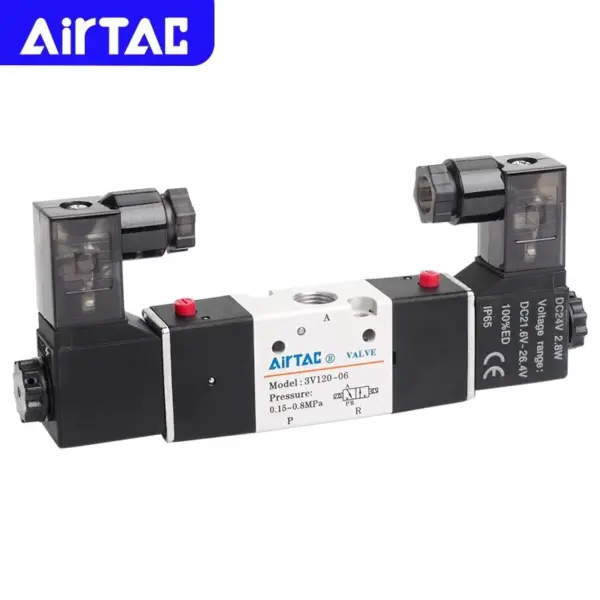 AIRTAC Original 3/2-Way Dual Electronic Control Solenoid Valve 3V120-M5/06 3V220-06/08 3V320-08/10 Pneumatic Control Valve