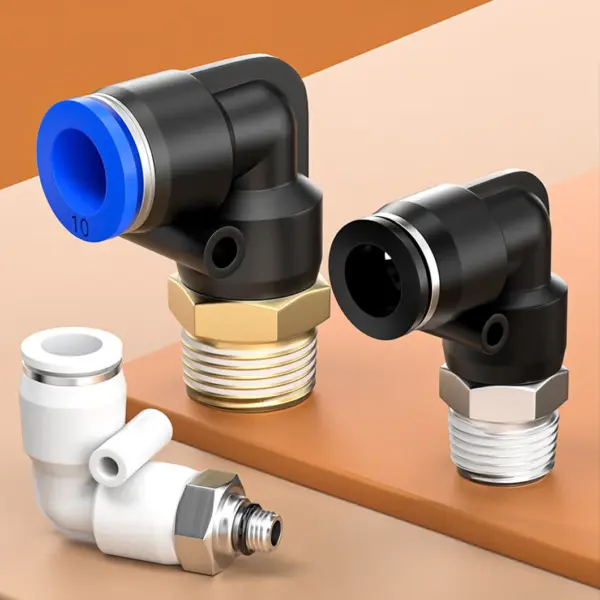 20PCS/LOT PNEUMATIC Male Elbow PL12/14/16 X M5/9.7MM/12.7MM/16MM/20MM NPT Thread 90 Push to Connect Pneumatic Fittings