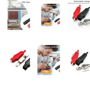 2Pcs 20A Alligators Clip Experiment Spring Clamp PVC Sheathed Alligators Clamps Test Leads Crocodiles Electrical Clip high