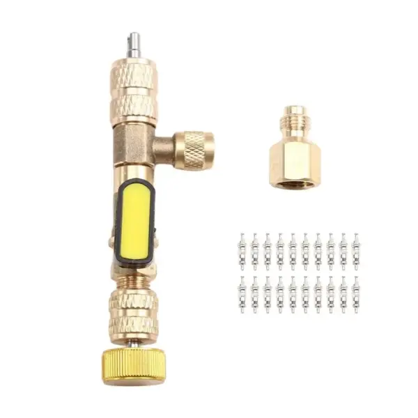 【LAST CHANCE】Replacer With 20 Valve Cores, Tool For Replacing Valve Cores- Air Conditioner Valve Core Removal Tool, Refrigerant