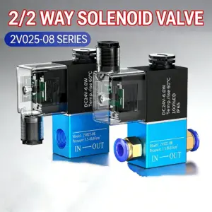 Pneumatic Valve Control Two-position Two-way Solenoid Valve 24v Air Valve One-way 12v Cylinder Normally Closed 2V025