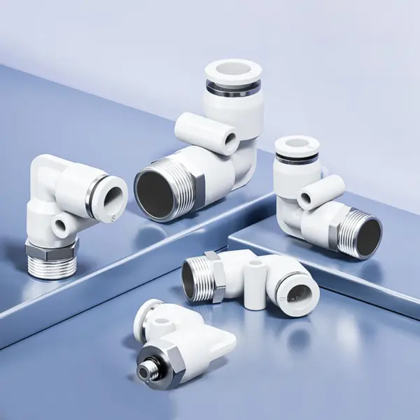 Top Quality 20PCS/LOT PNEUMATIC Male Elbow PL4/6/8/10/12 X M5/9.7MM/12.7MM/16MM/20MM NPT Thread 90 Push to Connect Fittings