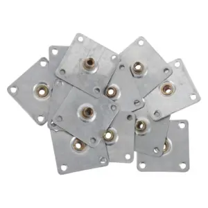 12Pcs Furniture Leg Attachment Plates Metal Brackets 2.36x2.36 Flat Fixing Brace for Sofa Bed Table Hardware Repair Screw Plate