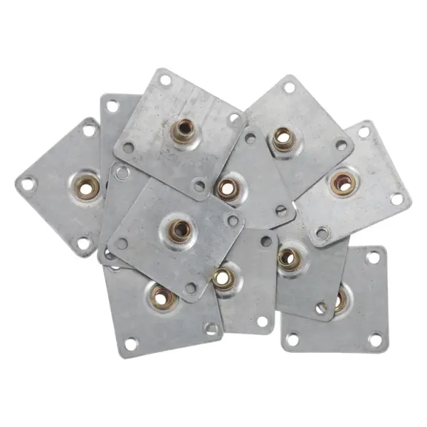 12Pcs Furniture Leg Attachment Plates Metal Brackets 2.36x2.36 Flat Fixing Brace for Sofa Bed Table Hardware Repair Screw Plate