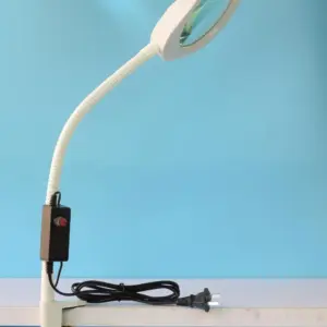 Desktop Magnifier 8X10X 125mm Magnifying Glass Hands-free Loupe Flexible Table Machine Soft Rod Dimmable Led Magnifier Light