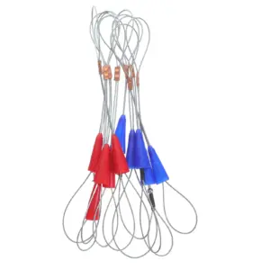 10Pcs Cable Fastener Set Electrical Fish Tape Pulling Grip Red Blue Wire Puller Socks Grips Cable Threader Tool for Running