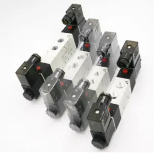4V220-08 Airtac Air Pneumatic Solenoid Valve 5 way 2 Position 1/4" DC12V DC24V AC110V AC220V