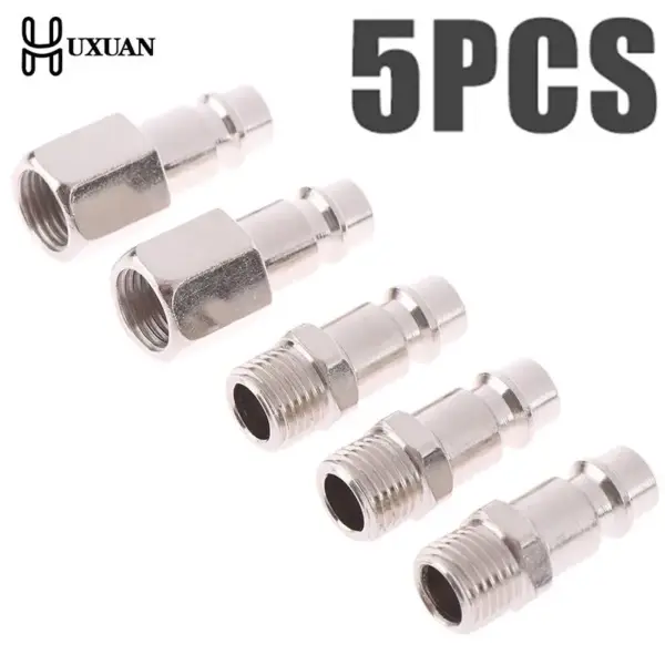 5/10pcs 1/4" BSP Femal/Male Air Line Hose Compressor Connectors Silver Euro Male Quick Release Fittings