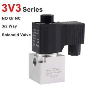 3V3-08-NC/NO High Flow Vacuum Solenoid Valve 2 Position 3 Way Pneumatic Control Valve DC24V AC220V