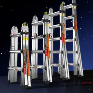 Aluminum alloy, telescopic ladder engineering Portable multi-functional lift folding ladder for home use