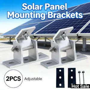 2 Pcs Adjustable Solar Panel Mounting Brackets 15-30 Degree Angle Solar Panel Mounting Brackets Solar Panel Tilt Mount Brackets