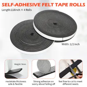 4pcs 3m Foam Window Sealing Strips Windproof Sound-Proof Door Weather Stripping Self-adhesive Tape Door Seam Sealing Strip