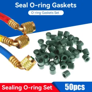 Wholesale 50pcs/lot Seal O-ring Gaskets Set 1/4" Car Air Conditioning Hose Adapter Gasket Valve Core Remover Tool Kit Set