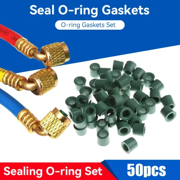 Wholesale 50pcs/lot Seal O-ring Gaskets Set 1/4" Car Air Conditioning Hose Adapter Gasket Valve Core Remover Tool Kit Set