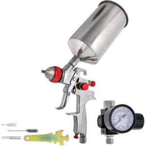 Professional HVLP Spray Gun 1.4mm Gravity Feed Auto Paint Gun Kit for Basecoat Clearcoat Primer Application with High-Performan