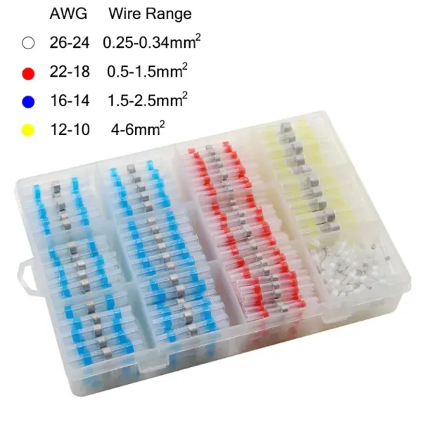 50-300Pcs Waterproof Heat Shrink Tube With Solder Insulated Electrical Wire Terminal Butt Splice Solder Electric Connector Set