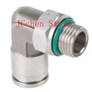 3/8" 1/2" BSPP x 14mm 16mm Male Pneumatic Nipple Elbow 304 Stainless Push In Quick Connector Release Air Fitting