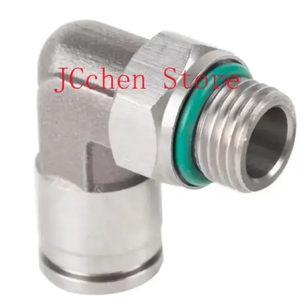 3/8" 1/2" BSPP x 14mm 16mm Male Pneumatic Nipple Elbow 304 Stainless Push In Quick Connector Release Air Fitting