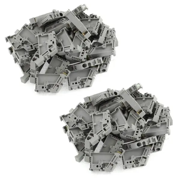 A98E-100Pcs 35Mm DIN Rail Terminal Block End Stopper Mounting Clips