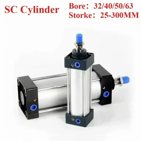 SC Standard Air Pneumatic Cylinders SC32/40/50/63mm Bore Double Acting 50/75/100/125/150/175/200/250/300mm Stroke